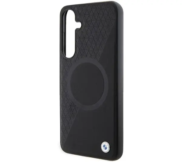 BMW Leather Half Textured & Circle MagSafe do Samsung Galaxy S24 Czarny