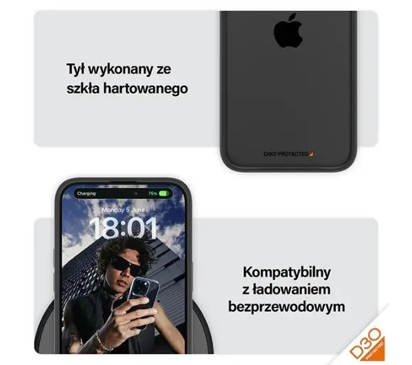 PanzerGlass ClearCase do iPhone 15 Pro Max Czarny