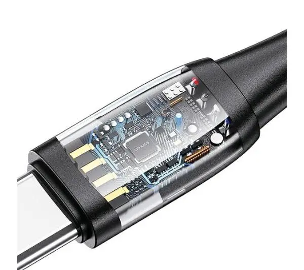 USAMS U85 2xUSB-C USB Micro-USB Lightning 6w1 100W 2m Fioletowy