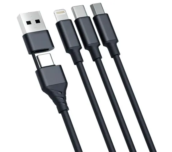 3mk Hyper 3in1 A/C Do C/Micro/Lightning 1,5m Czarny