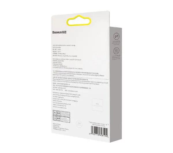 Baseus Lite Series SD/TF USB Szary