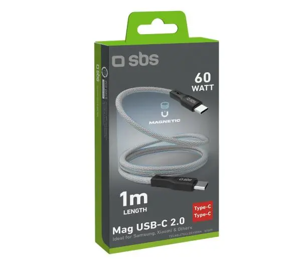 SBS USB-C do USB-C 60W 1m Szary - ⚡ BESTSELLERY ⚡