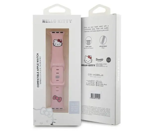 Hello Kitty do Watch 38/40/41mm strap Silicone Kitty Head Różowy