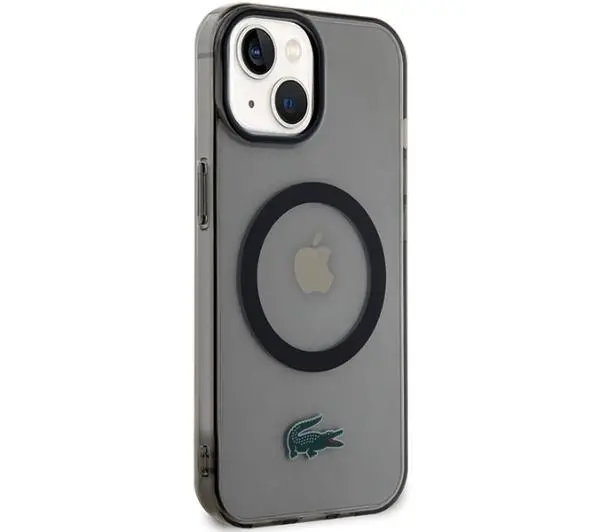 Lacoste LCHMP15MULOK Hardcase Transparent MagSafe do iPhone 15 Plus Czarny