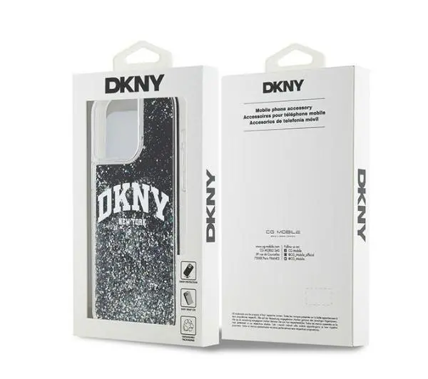 DKNY Hardcase Liquid Glitter Big Logo do iPhone 14 Pro Max Czarny