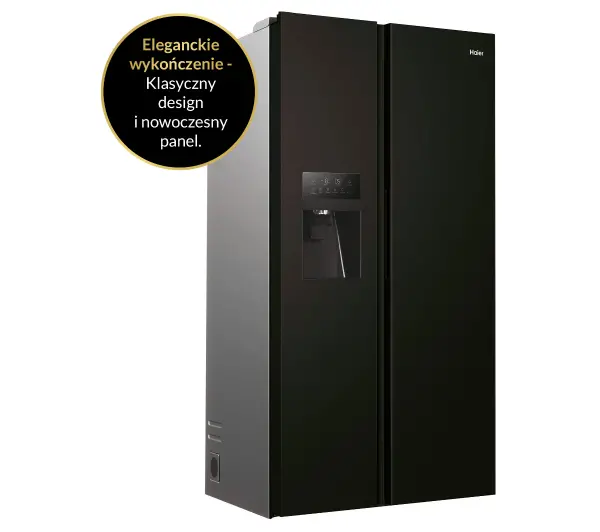 Haier Seria 3 SBS HSR3918EIPB Pełny No Frost 177,5cm Dystrybutor wody Obsydianowy - TRZECI -55%, ALBO 5-TY ZA 1ZŁ - Kup na Raty - RRSO 0%