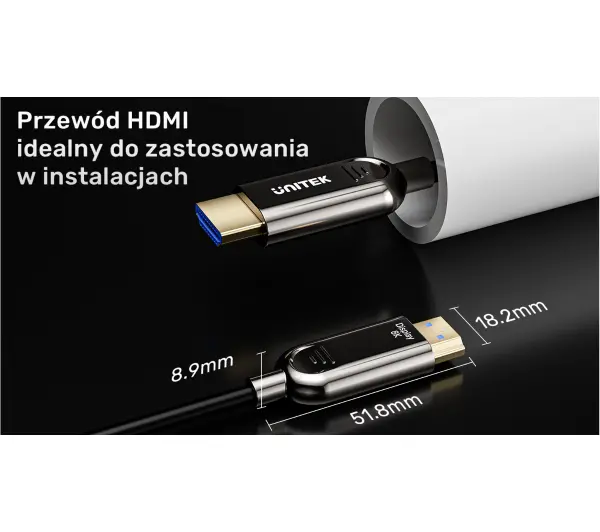 Unitek C11085GY01-50M HDMI 2.1 AOC 8K 120Hz 50m - Kup na Raty - RRSO 0%