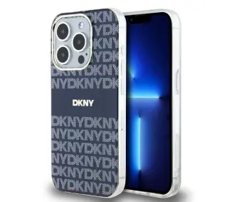 DKNY IML Mono & Stripe MagSafe do iPhone 15 Pro Niebieski