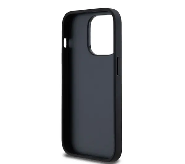 DKNY Leather Checkered Mono Pattern & Printed Stripes do iPhone 14 Pro Czarny