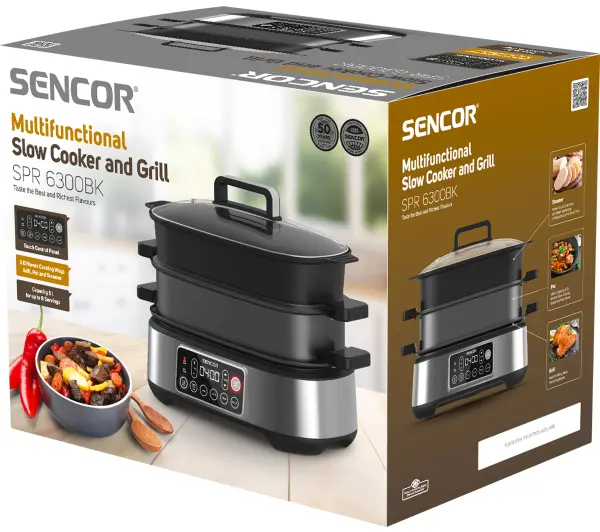 Sencor SPR 6300BK 1360W 6l Kosz do gotowania na parze - Kup na Raty - RRSO 0%