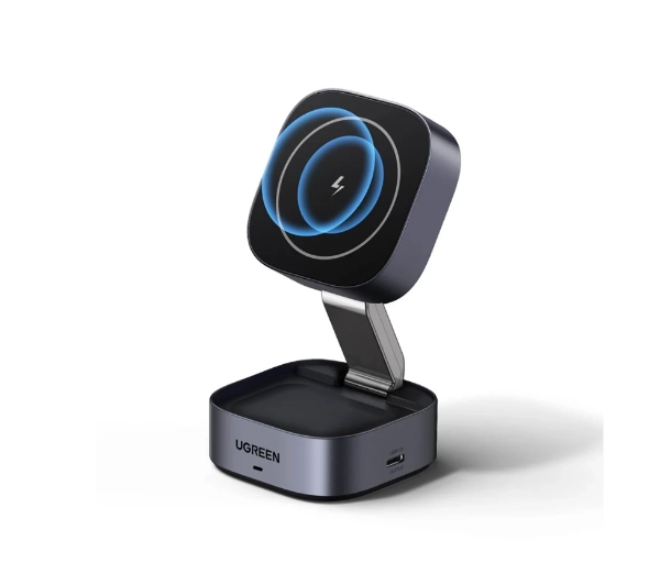 UGREEN Qi 2w1 W256 20W Czarny + kabel USB-C do USB-C 1m