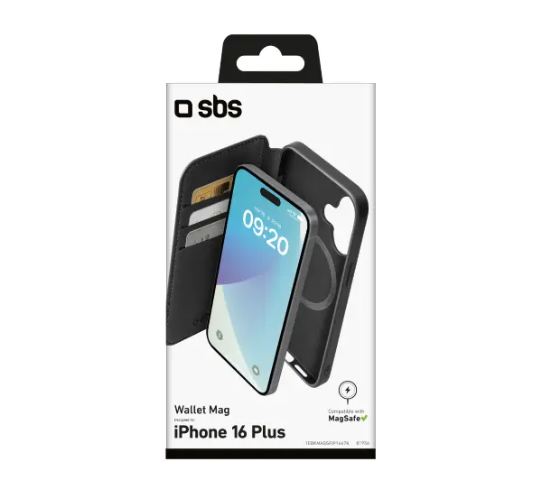 SBS Wallet Mag TEBKMAGSFIP1667K do iPhone 16 Plus Czarny
