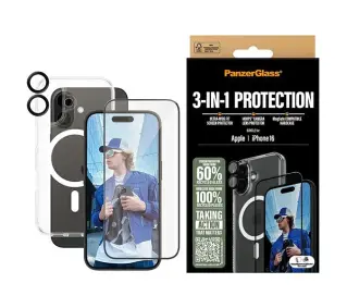 PanzerGlass Bundle 3w1 do iPhone 16 - TRZECI -55%, ALBO 5-TY ZA 1ZŁ