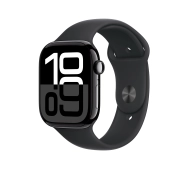 Apple Watch Series 10 GPS + Cellular 42mm aluminium onyks pasek sportowy czarny M/L