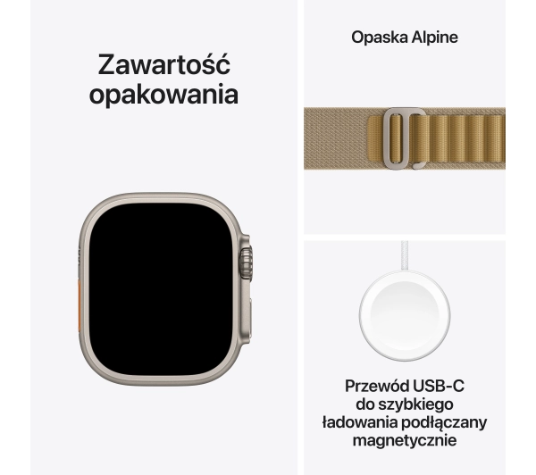 Apple Watch Ultra 2 GPS + Cellular Koperta z tytanu 49mm opaska Alpine beżowy S - Kup na Raty - RRSO 0%