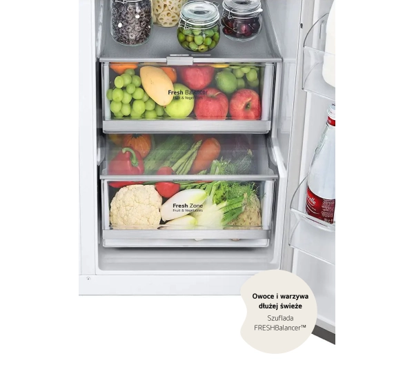 LG SBS InstaView GSGV80PYLL Funkcje AI Pełny No Frost 179cm Dystrybutor wody Komora świeżości Zdalne sterowanie Srebrny - TRZECI -55%, ALBO 5-TY ZA 1ZŁ - Kup na Raty - RRSO 0%