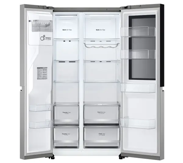 LG SBS InstaView GSGV80PYLL Funkcje AI Pełny No Frost 179cm Dystrybutor wody Komora świeżości Zdalne sterowanie Srebrny - TRZECI -55%, ALBO 5-TY ZA 1ZŁ - Kup na Raty - RRSO 0%