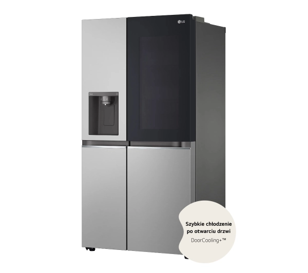LG SBS InstaView GSGV80PYLL Funkcje AI Pełny No Frost 179cm Dystrybutor wody Komora świeżości Zdalne sterowanie Srebrny - TRZECI -55%, ALBO 5-TY ZA 1ZŁ - Kup na Raty - RRSO 0%