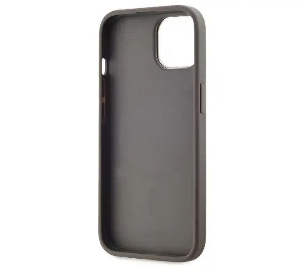 DKNY Leather Checkered Mono Pattern MagSafe do iPhone 15 Plus Beżowy