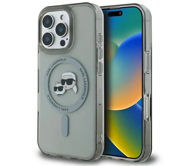 Karl Lagerfeld IML Metal Karl&Choupette Head MagSafe do iPhone 16 Pro Czarny