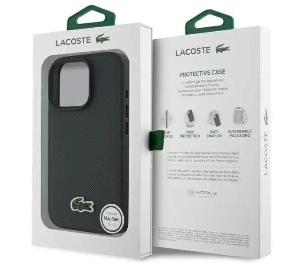 Lacoste Iconic Petit Pique do iPhone 16 Pro Max Zielony