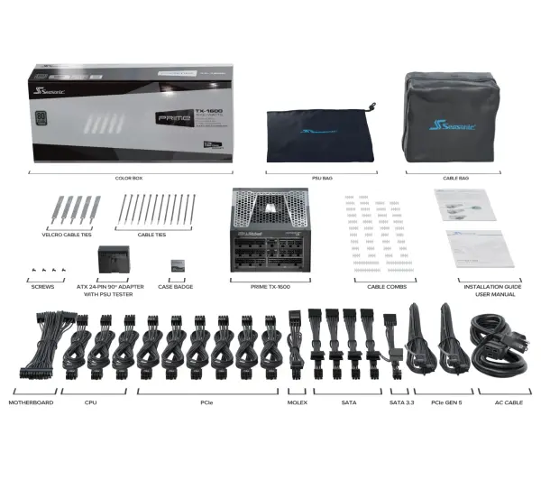 Seasonic Prime-TX-1600-ATX30 1600W 80+ Titanium Czarny - Kup na Raty - RRSO 0%