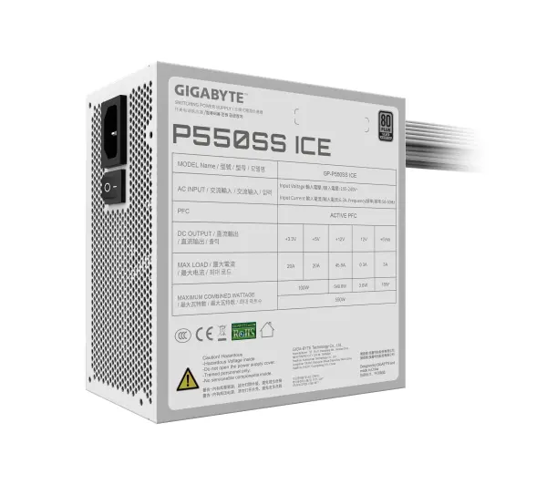 Gigabyte P550SS ICE 550W 80+ Silver Biały