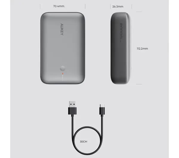 Aukey PB-Y57 20000mAh 22,5W Szary