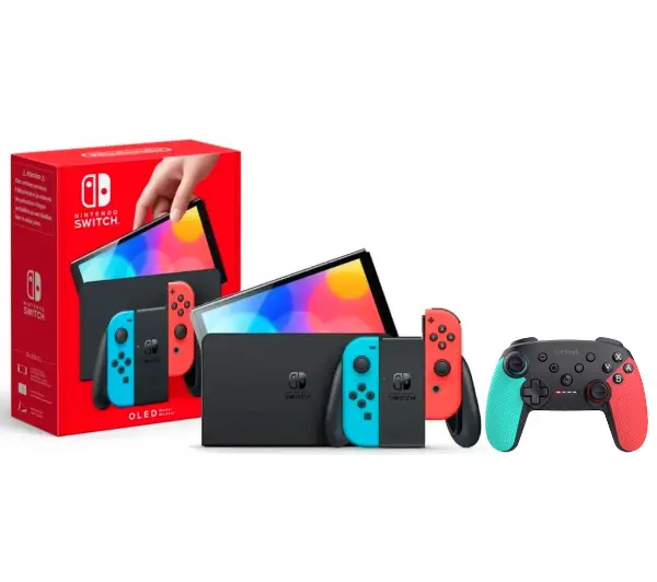 Nintendo Switch OLED Czerwono-niebieski + Pad Trust GXT 1246B MUTA