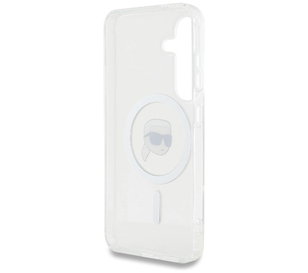 Karl Lagerfeld Button Karl Head Printed Logo MagSafe do Galaxy S25 Biały