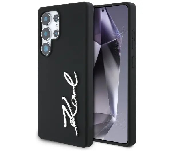 Karl Lagerfeld Silicone Metal Signature Logo do Galaxy S25 Ultra Czarny
