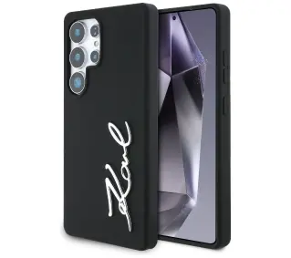 Karl Lagerfeld Silicone Metal Signature Logo do Galaxy S25 Ultra Czarny