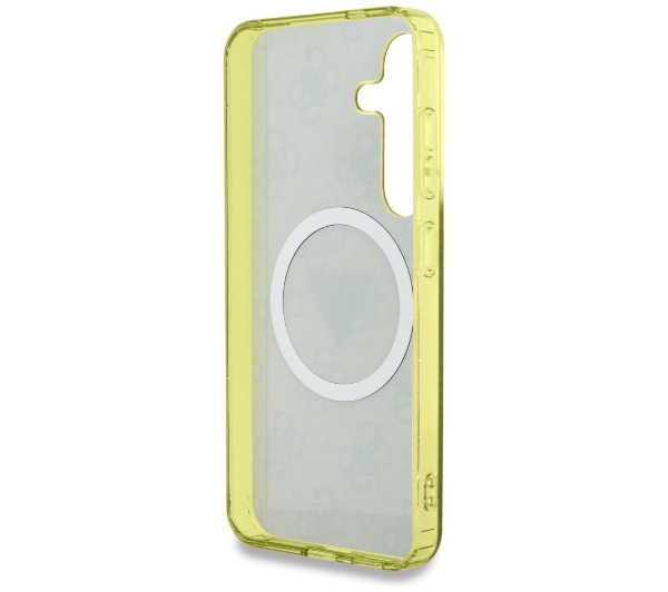 Guess 4G Glitter Triangle Buttons MagSafe do Galaxy S25 Brązowy