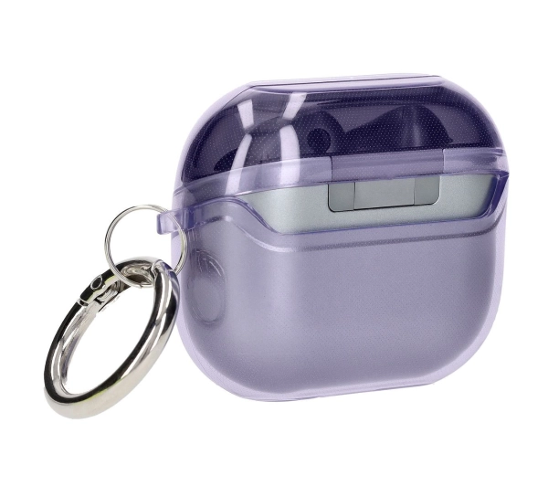 Bizon Elastyczne z karabińczykiem do Samsung Galaxy Buds 3/3 Pro Przezroczysto-fioletowy