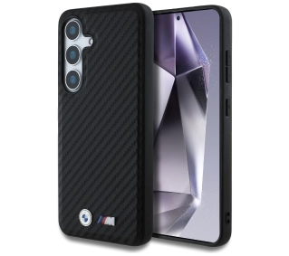 BMW Leather Carbon MagSafe do Galaxy S25 Plus Czarny