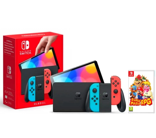 Nintendo Switch OLED Czerwono-niebieski + Super Mario RPG