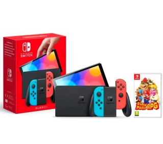 Nintendo Switch OLED Czerwono-niebieski + Super Mario RPG - Kup na Raty - RRSO 0%