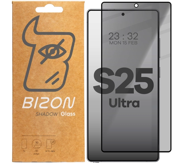 Bizon prywatyzujące pełne Edge Shadow do Galaxy S25 Ultra Przyciemniane