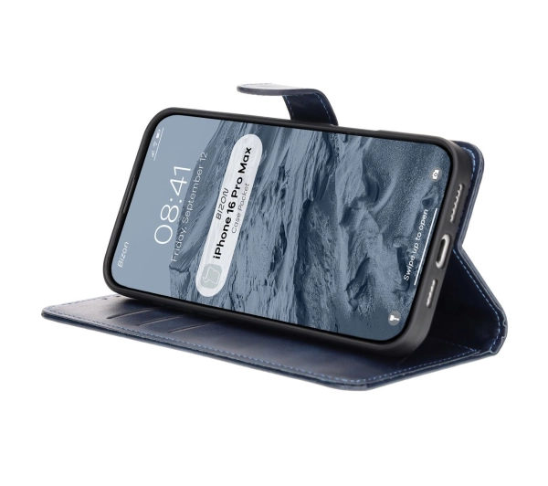 Bizon z klapką Pocket do iPhone 16 Pro Max Granatowy