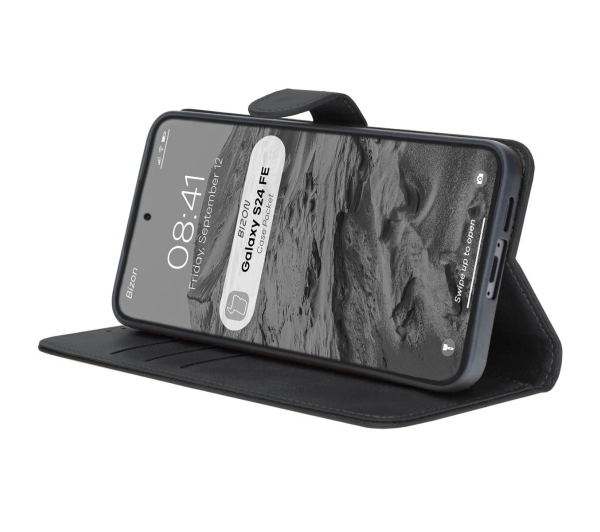 Bizon z klapką Pocket do Galaxy S24 FE Czarny