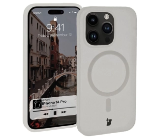 Bizon MatteO z MagSafe do iPhone 14 Pro Półprzezroczyste z przezroczystą ramką