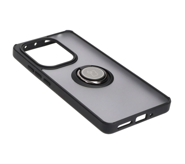 Bizon z uchwytem na palec Hybrid Ring do Xiaomi Poco M6 Pro 4G / Xiaomi Redmi Note 13 Pro 4G Przydymione z czarną ramką