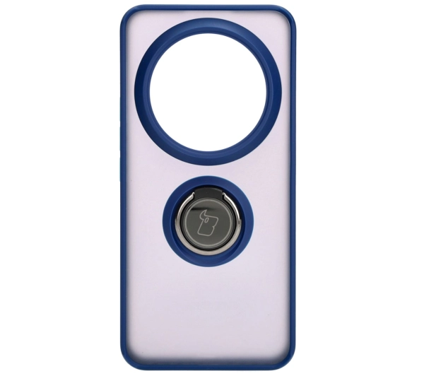 Bizon z uchwytem na palec Hybrid Ring do Xiaomi 14 Ultra Przydymione z granatową ramką