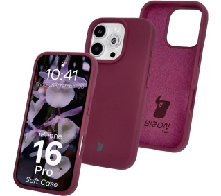 Bizon Silikonowe Soft do iPhone 16 Pro Ciemno-fioletowy