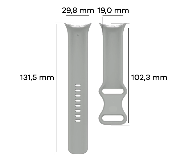 Bizon Strap Watch Silicone S do Google Pixel Watch 3 45mm Szary