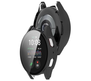 Bizon ze szkłem do Galaxy Watch 7 40mm Czarny Matowy