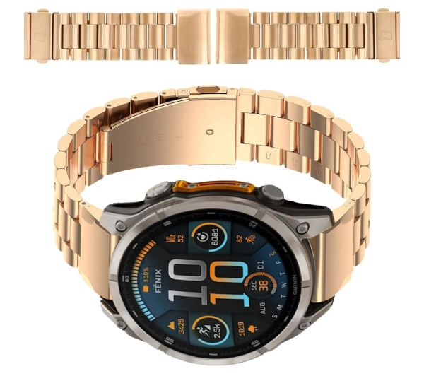 Bizon ze stali nierdzewnej Aura QuickFit 22mm Różowo-złoty