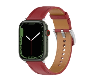 Bizon skórzany Casual do Apple Watch 38/40/41mm/S10 42mm Czerwony