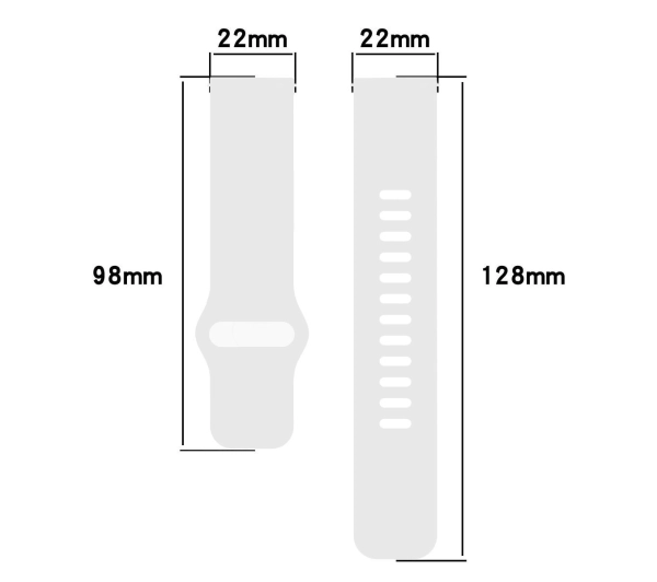 Bizon Strap Watch Silicone Pro H QuickRelease 22mm Biały