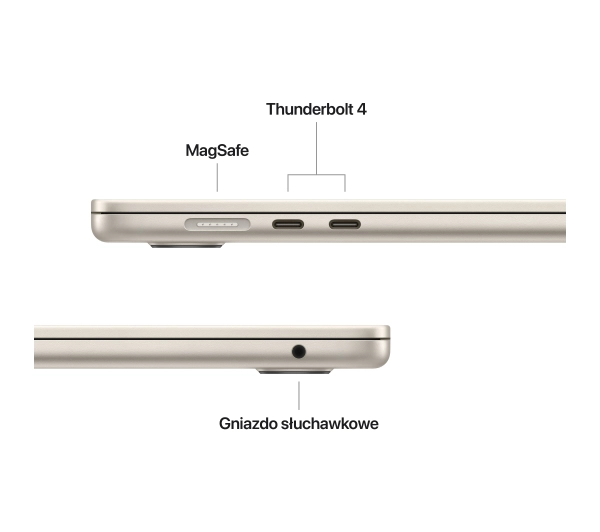 Apple MacBook Air 2025 15,3" M4 16GB RAM 512GB Dysk macOS Księżycowa poświata Funkcje AI - Kup na Raty - RRSO 0%